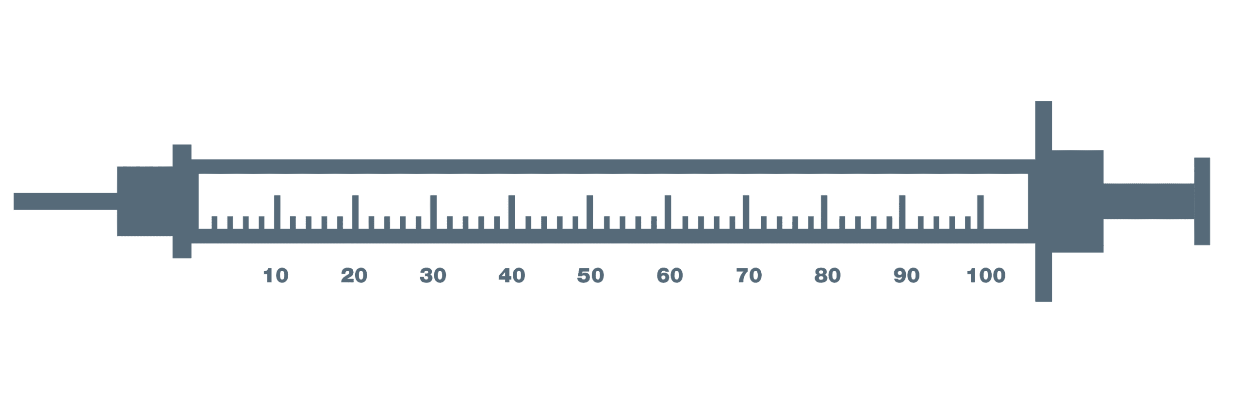 20 units drawn in a 100 unit syringe